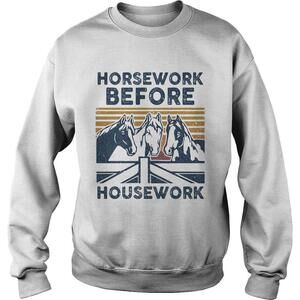 Horsework Before Housework  Retro Shirt